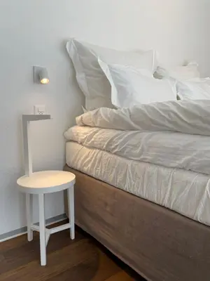 Ein Bett oder Betten in einem Zimmer der Unterkunft Romaine