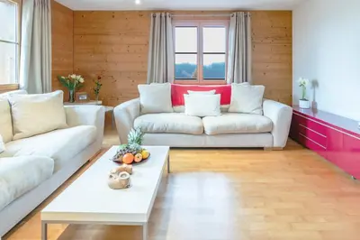 Ein Sitzbereich in der Unterkunft Chalet Bergrose 4