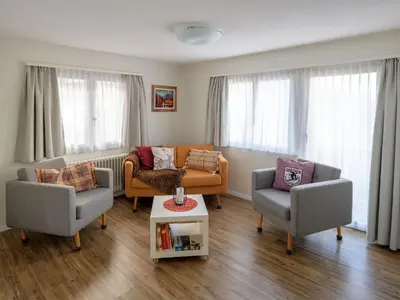 Ein Sitzbereich in der Unterkunft Chalet Soldanella