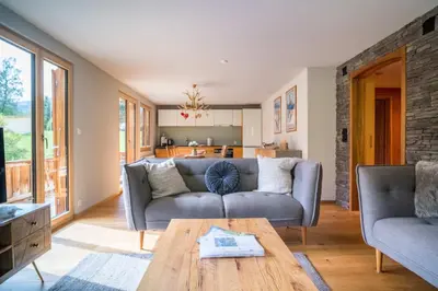Ein Sitzbereich in der Unterkunft Apartment Mühlegaden 5.5 - GRIWA RENT AG