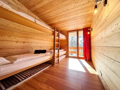 Ein Bett oder Betten in einem Zimmer der Unterkunft Crans Montana under the stars