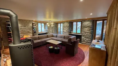 Ein Sitzbereich in der Unterkunft Stegmatte - Unique luxury triplex apartment for 10 persons