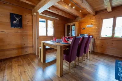 Grundriss der Unterkunft Chalet Regenbogen Leukerbad mit Indoorrutschbahn