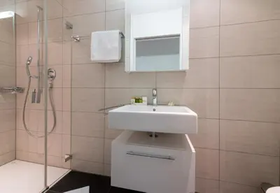 Ein Badezimmer in der Unterkunft Panoramapark Soleil B Garden Apartment