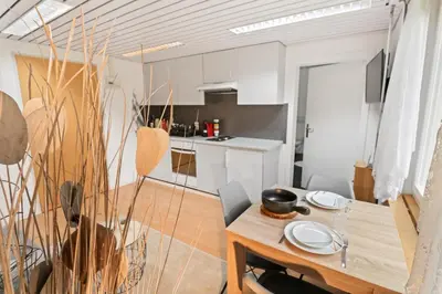 Küche/Küchenzeile in der Unterkunft Appartement confortable avec un sauna