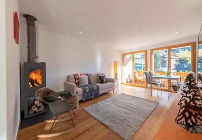 Ein Sitzbereich in der Unterkunft Chalet Stella Alpina