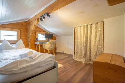Ein Bett oder Betten in einem Zimmer der Unterkunft Reste Fidèle Duplex