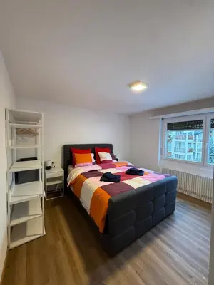 Ein Bett oder Betten in einem Zimmer der Unterkunft Near ski slopes 2 bedrooms apartment with balcony