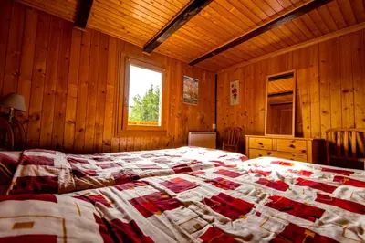 Ein Bett oder Betten in einem Zimmer der Unterkunft Chalet la Regin Anzere