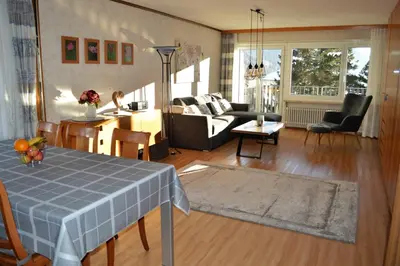 Ein Sitzbereich in der Unterkunft Haus Europe