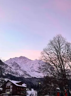 Ein allgemeiner Bergblick oder ein Berglick von der Ferienwohnung aus