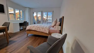 Ein Bett oder Betten in einem Zimmer der Unterkunft Studio direkt an der Langlaufloipe