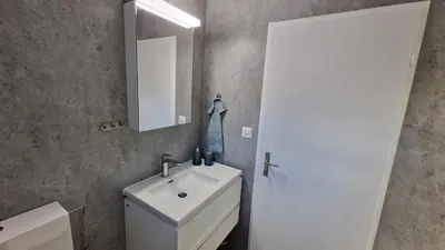 Ein Badezimmer in der Unterkunft Studio direkt an der Langlaufloipe