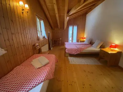 Ein Bett oder Betten in einem Zimmer der Unterkunft Auberge du Val des dix