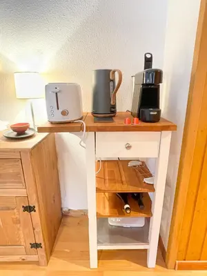 Küche/Küchenzeile in der Unterkunft Kid-friendly studio near Ski Lifts