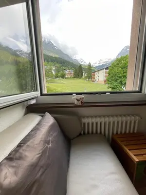 Ein allgemeiner Bergblick oder ein Berglick von der Ferienwohnung aus